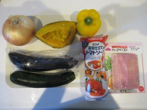 夏野菜のラタトゥイユ材料